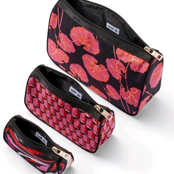 Geraneum Leaf/ Modern Geo/ Disco Travel Pouch 3 pack - Picture 2 of 3